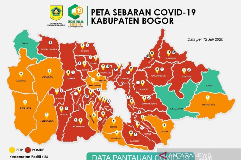 Kecamatan Cariu Bogor kembali jadi zona hijau
