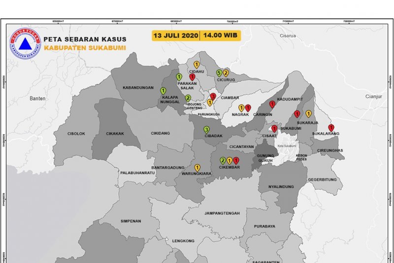 Jumlah pasien positif COVID-19 di Kabupaten Sukabumi turun drastis