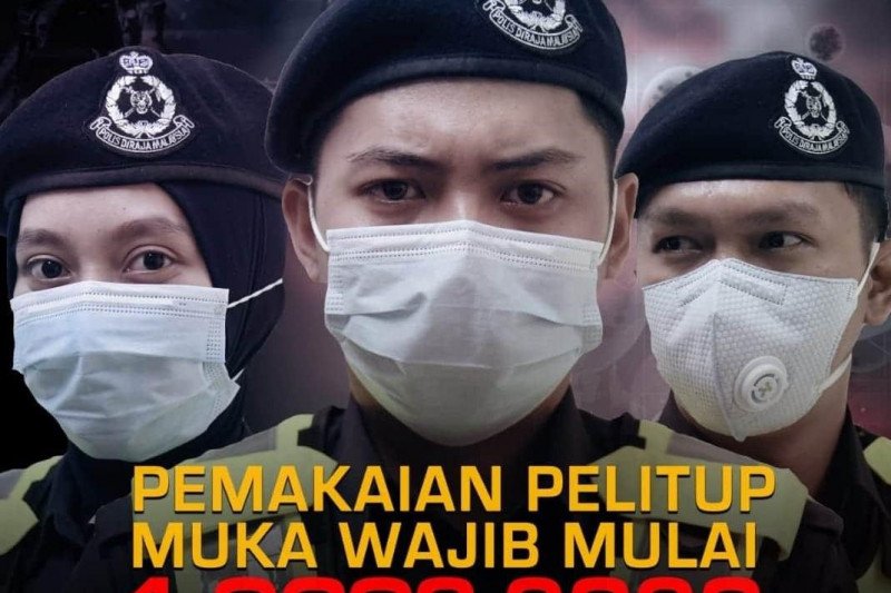 Malaysia terapkan wajib masker, pelanggaran didenda Rp3,4 juta