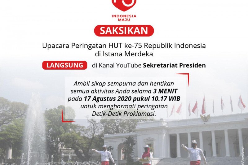 Siaran langsung peringatan HUT Kemerdekaan RI di istana Merdeka Jakarta