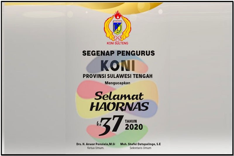 KONI Sulteng ucapkan Selamat Haornas ke-37 tahun 2020