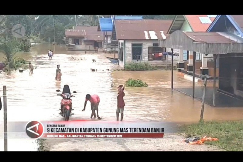 Banjir di sembilan kecamatan Kabupaten Gunung Mas