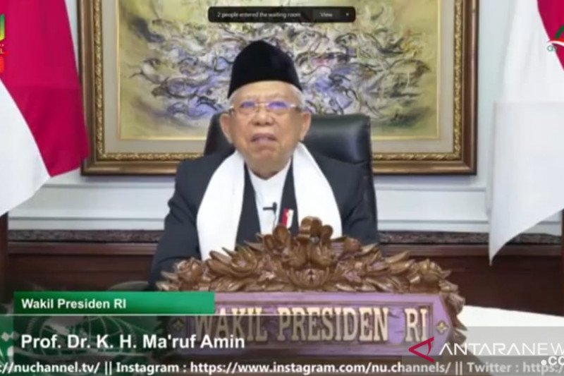 Wapres Ma'ruf buka Konbes Alim Ulama NU Tahun 2020 secara virtual