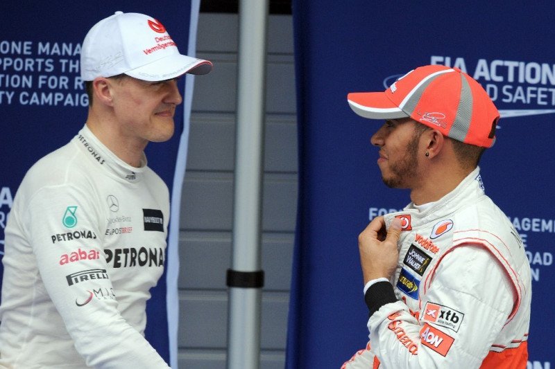 Data antara Lewis Hamilton vs Michael Schumacher di ajang grand prix Formula 1