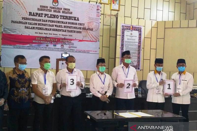 Hasil penetapan nomor urut Pilkada Solok Selatan
