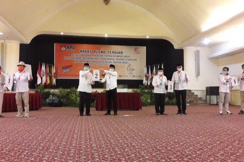 KPU Cianjur tetapkan nomor urut pasangan calon peserta Pilkada 2020