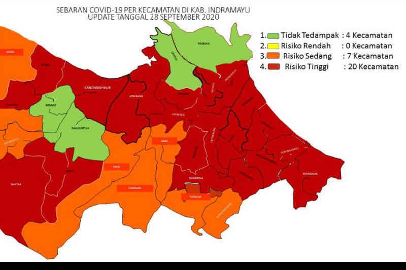 20 kecamatan di Kabupaten Indramayu masuk zona merah COVID-19