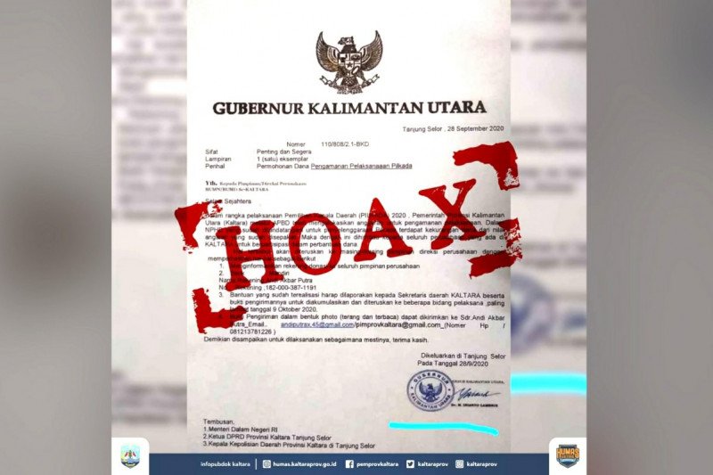 Sekprov Surat Permohonan Pengamanan Pilkada Kaltara Adalah Hoaks Antara News