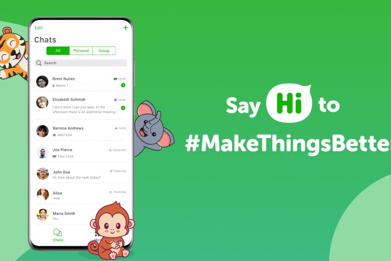 Aplikasi pesan instan buatan Indonesia Hi App buka uji coba beta