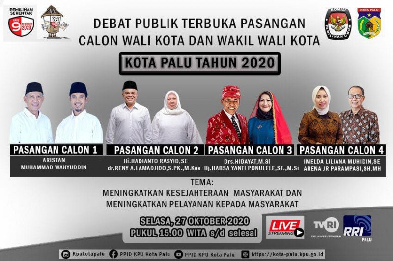 Empat pasang calon wali kota Palu ungkap cara atasi COVID-19