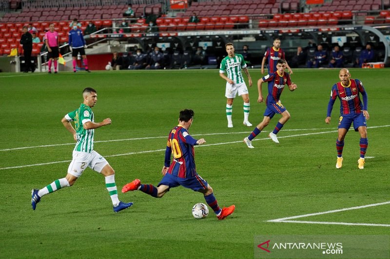 Gol non-penalti pertama Lionel Messi warnai kemenangan Barcelona atas Betis