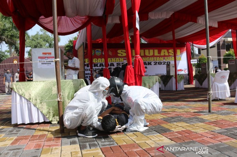 Polisi lakukan simulasi pengamanan di tengah pandemi untuk Pilkada Tasikmalaya