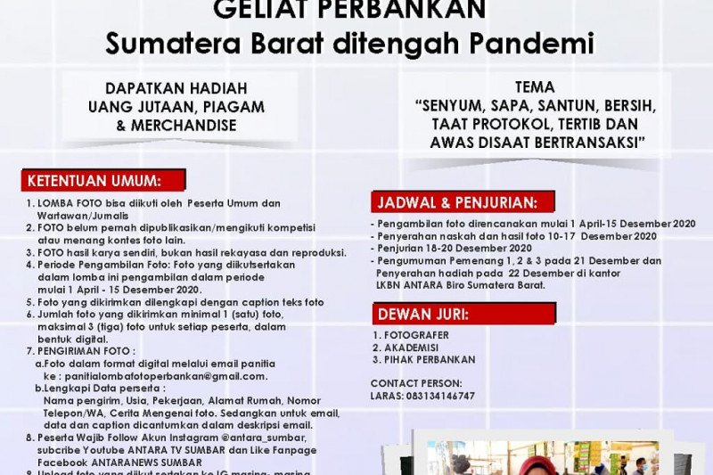 Peringati HUT ke- 83, LKBN Antara Sumbar gelar lomba foto geliat perbankan di tengah pandemi