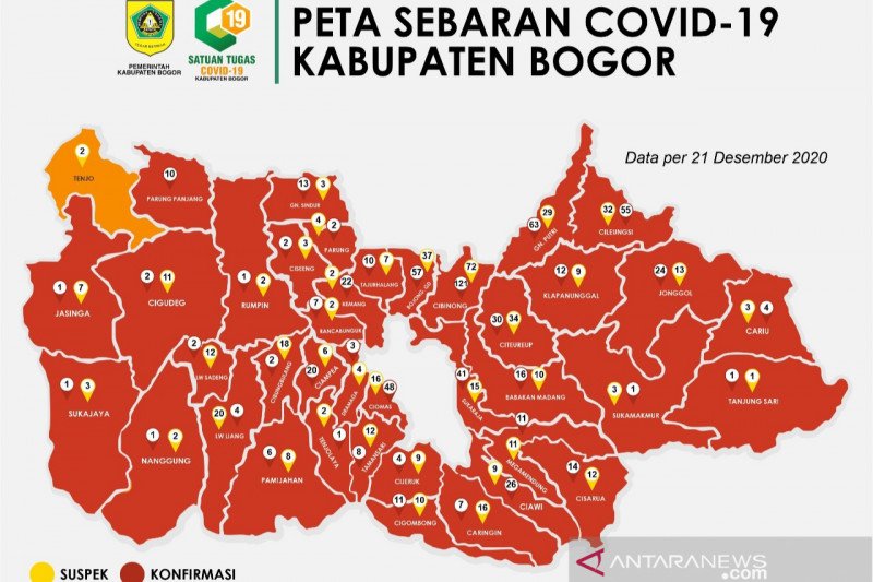 Hampir semua wilayah Bogor masuk zona merah