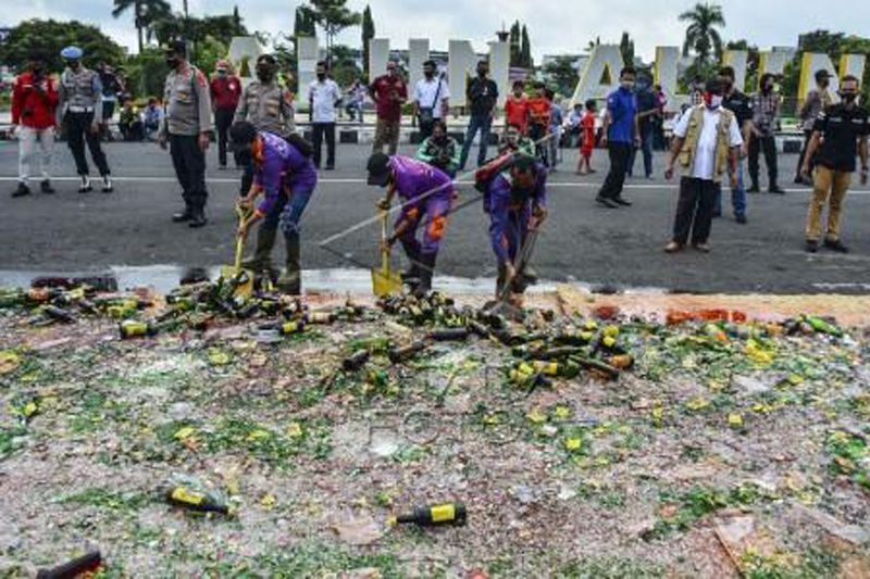 Pemusnahan miras jelang perayaan Tahun Baru