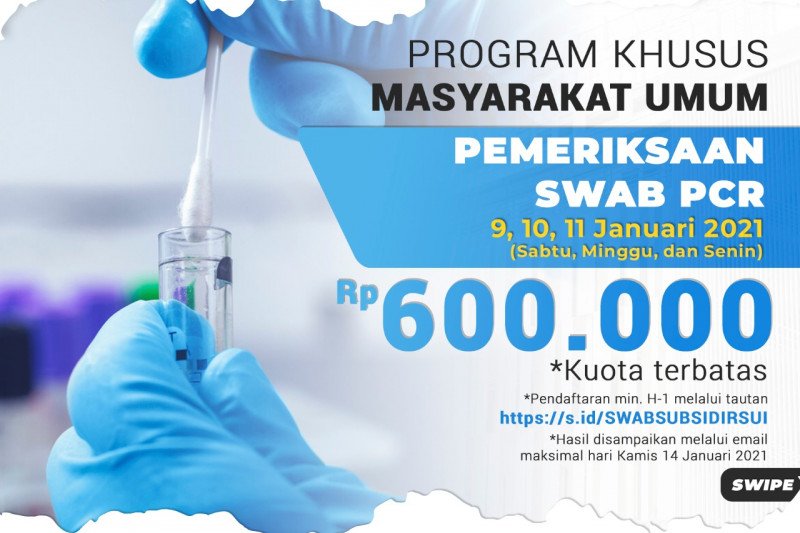 RSUI berikan harga khusus Swab PCR COVID-19 untuk masyarakat