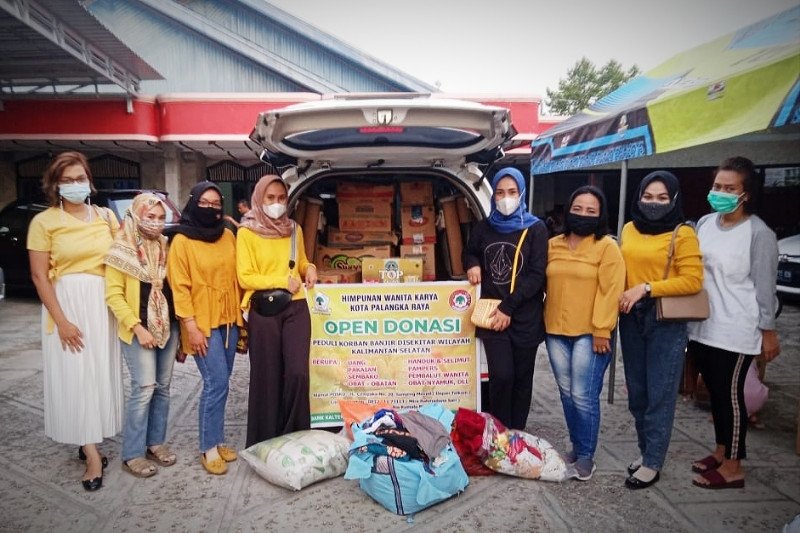 HWK Palangka Raya sumbang kebutuhan perempuan dan bayi untuk korban banjir Kalsel