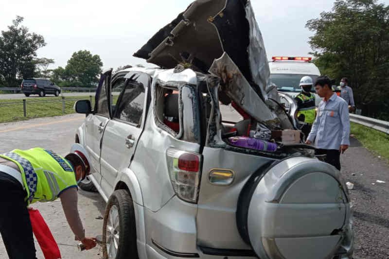 Polres Majalengka tangani kecelakaan tunggal di tol Cipali