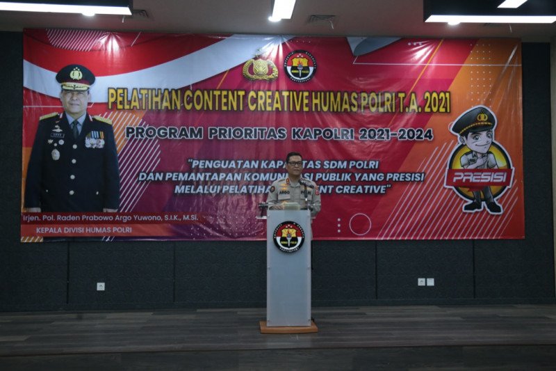 Humas Polri gandeng LKBN Antara gelar pelatihan konten kreatif