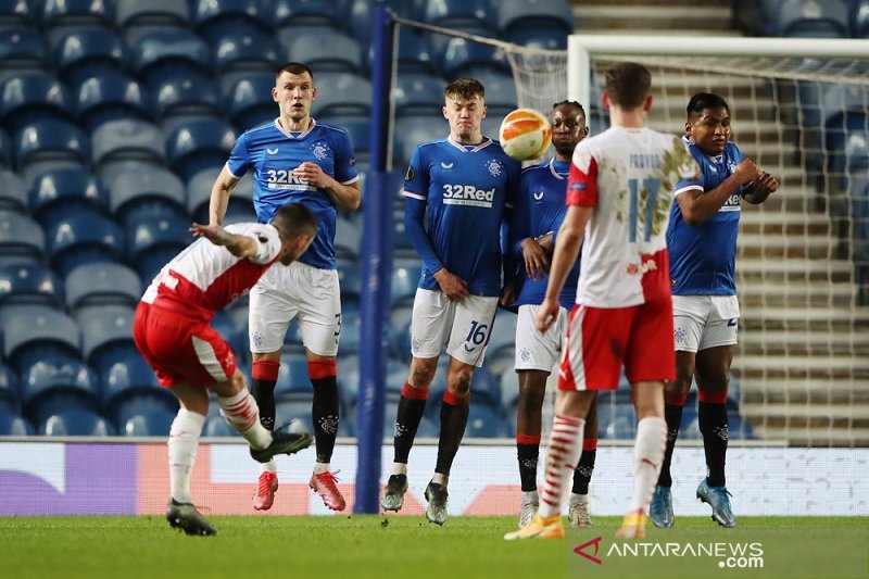 Slavia Praha tundukkan Rangers  menuju perempat final Liga Europa