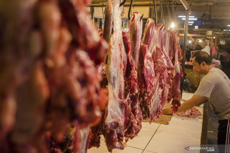Harga daging sapi Jabodetabek menonjol, harga di daerah aman