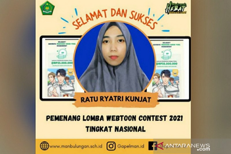 Kepsek MAN bangga, Ratu juara nasional webtoon contest 2021