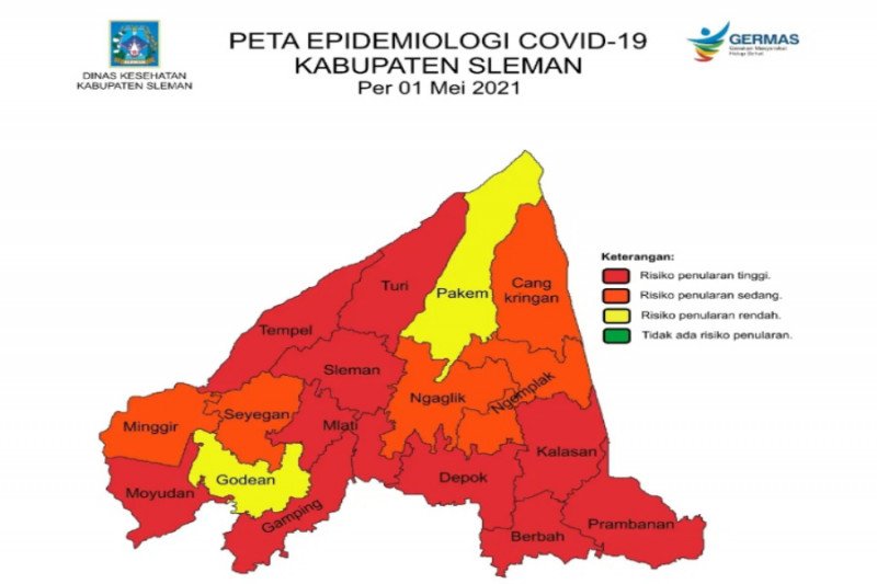 Dinkes: Zona Merah COVID-19 Di Sleman Bertambah Menjadi 10 Kecamatan ...