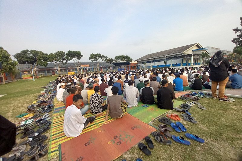 Shalat id di Lapas Narkotika Bandarlampung berlangsung khidmat