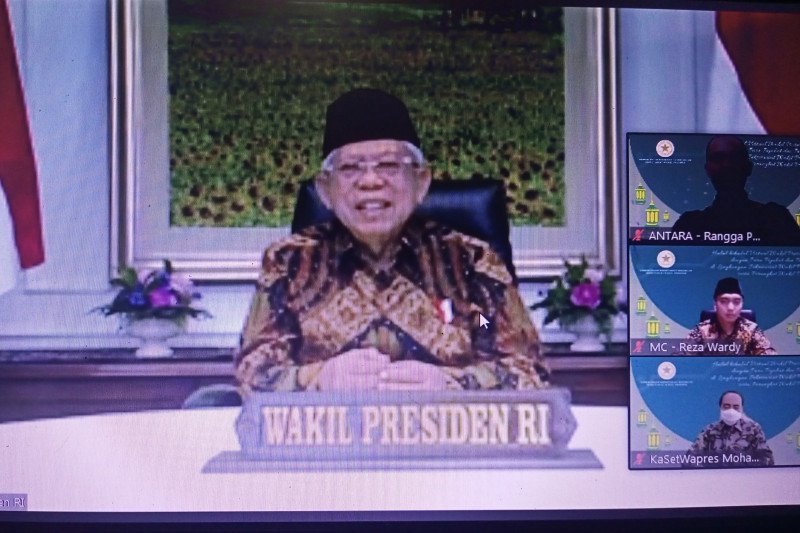 Wapres Ma'ruf gelar halal bihalal virtual dengan jajaran Setwapres dan media