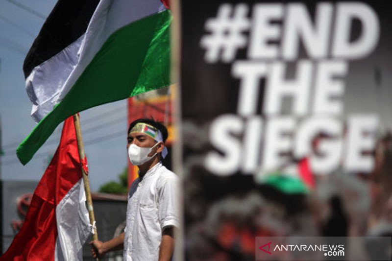 Aksi bela Palestina di Makassar