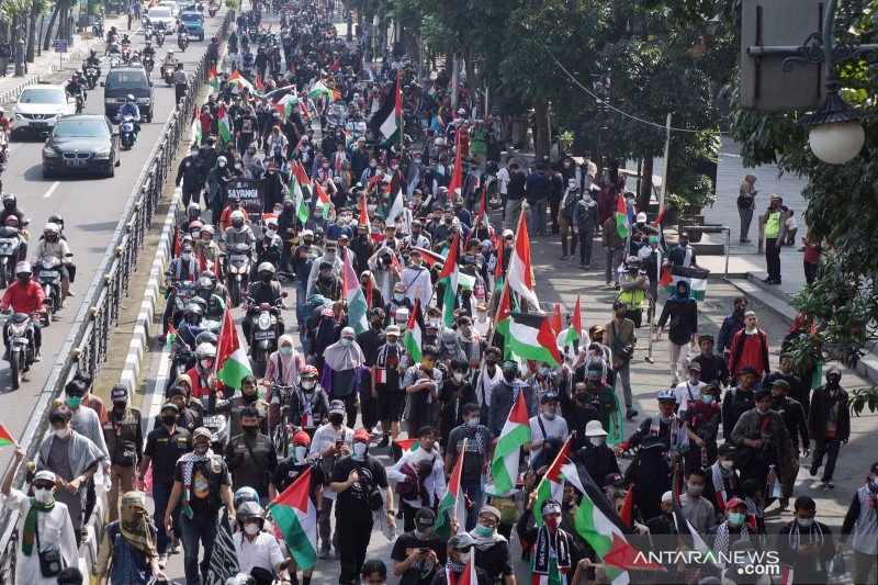 Seribuan orang di Bandung demo tuntut Israel hentikan penjajahan di Palestina