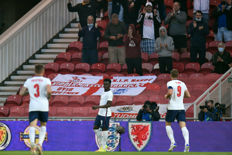 Bukayo Saka cetak gol saat Inggris tundukkan Austria
