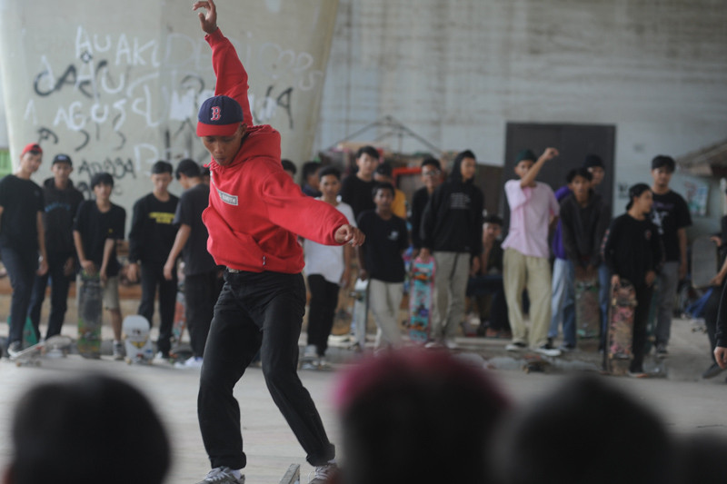 Skateboarder Palembang rayakan  hari Skateboard sedunia 