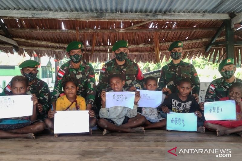 Satgas TNI Kreasikan Ide Anak Perbatasan RI-PNG