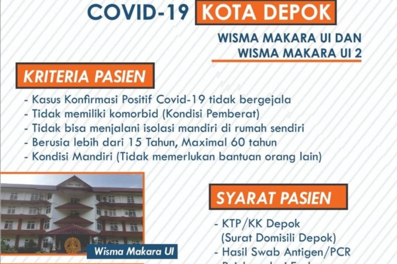 Pemkot Depok tambah 400 tempat tidur pasien COVID-19 OTG di Makara UI