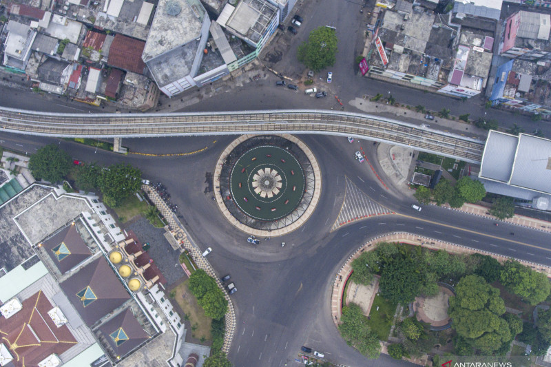 Suasana pusat kota Palembang saat Idul Adha