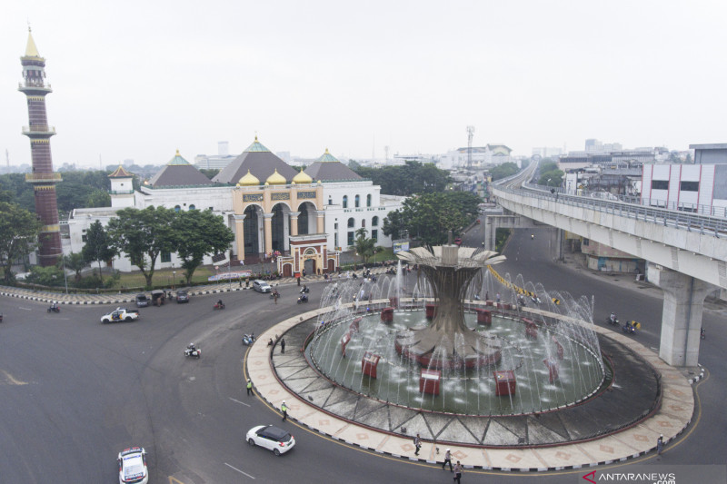 Suasana pusat kota Palembang saat Idul Adha