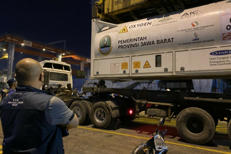 Pemprov Jabar terima bantuan 85 ton oksigen cair dari Sumatera Selatan