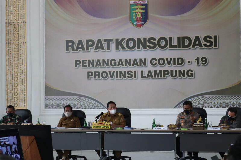 Gubernur Lampung pimpin rapat konsolidasi penanganan COVID-19