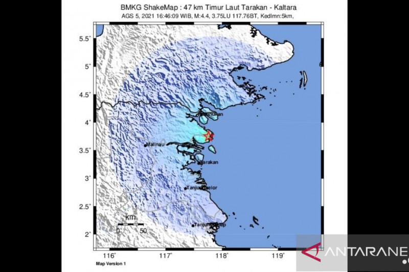 Terjadi Gempa Bumi Magnitude 4 4 Terjadi Di Tarakan Antara News Kalimantan Utara
