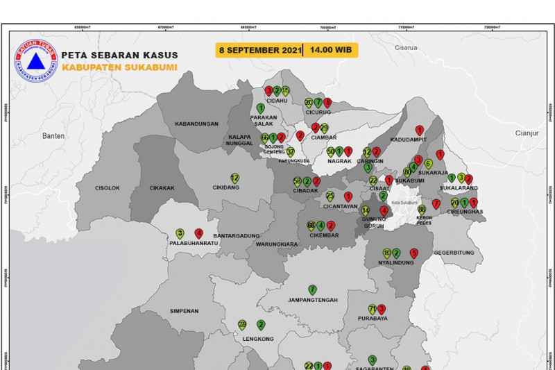 Kasus COVID-19 di Kabupaten Sukabumi menurun drastis