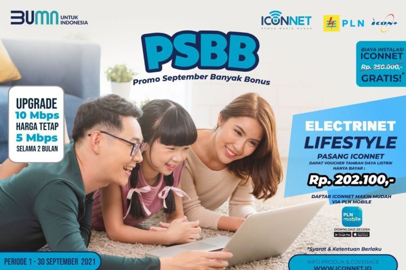 Pasang ICONNET, nikmati promo biaya tambah daya PLN hanya Rp202.100
