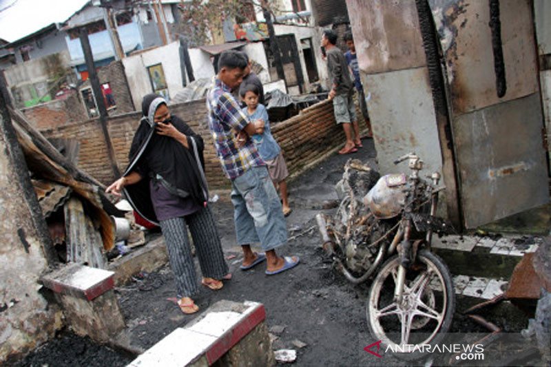 Kebakaran rumah di Makassar