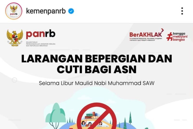 ASN dilarang cuti bepergian di libur maulid