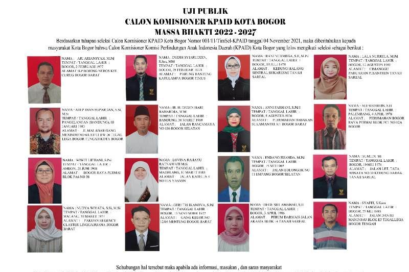 Video Deden Bandung Porn - Uji publik 16 calon Komisioner KPAID Kota Bogor 2022-2027 - ANTARA News  Megapolitan