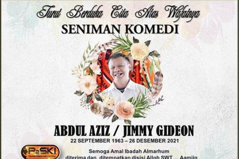 Pelawak Jimmy Gideon meninggal di usia 58 tahun