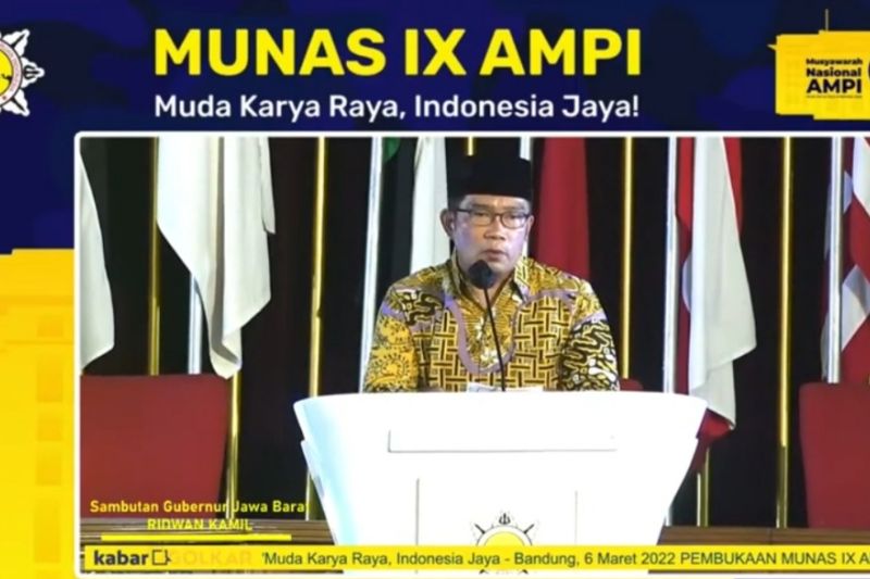 Ridwan Kamil di Munas AMPI doakan Airlangga jadi presiden