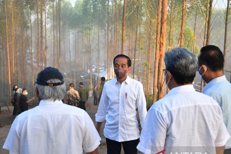 Usai berkemah, Presiden Jokowi  kembali ke Jakarta