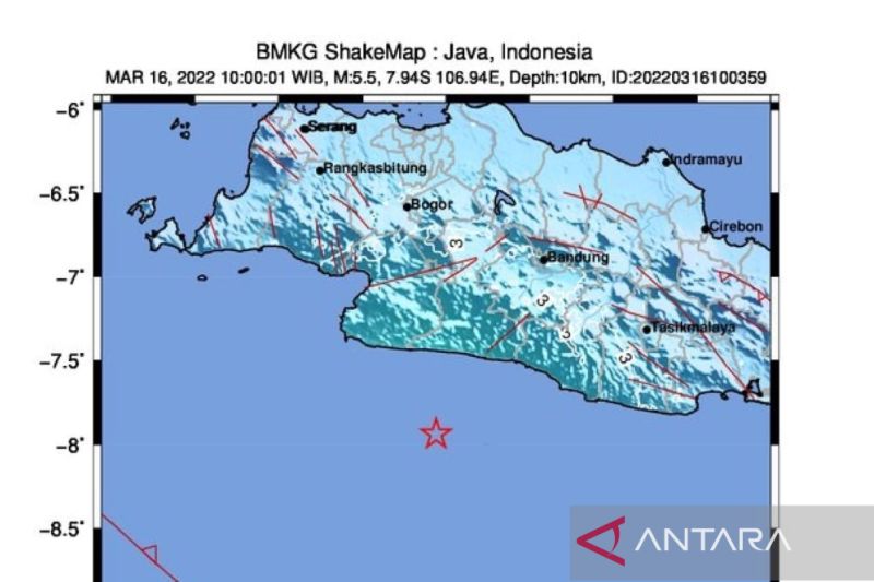 Gempa 5,5 M dirasakan di Sukabumi hingga Jakarta