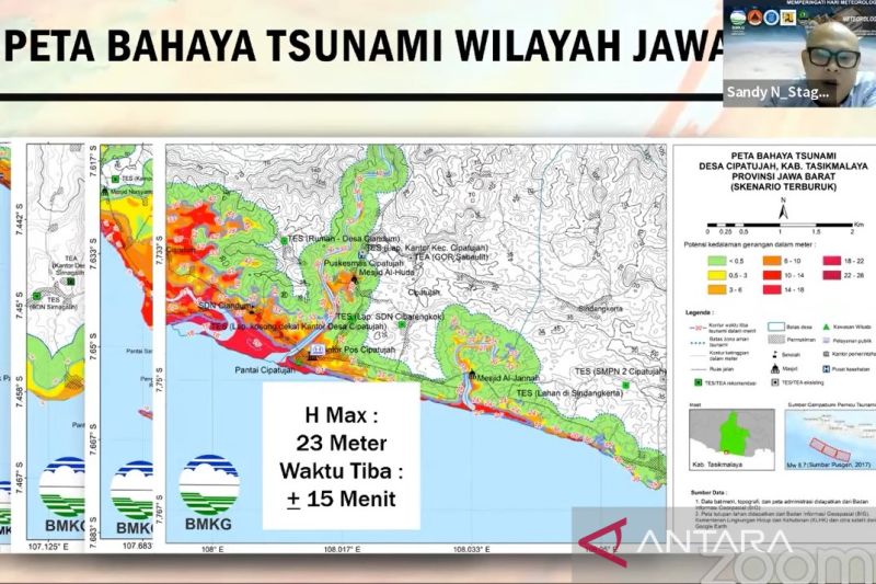 BMKG petakan Tasikmalaya wilayah terancam tsunami megathrust tertinggi di pantai selatan Jabar